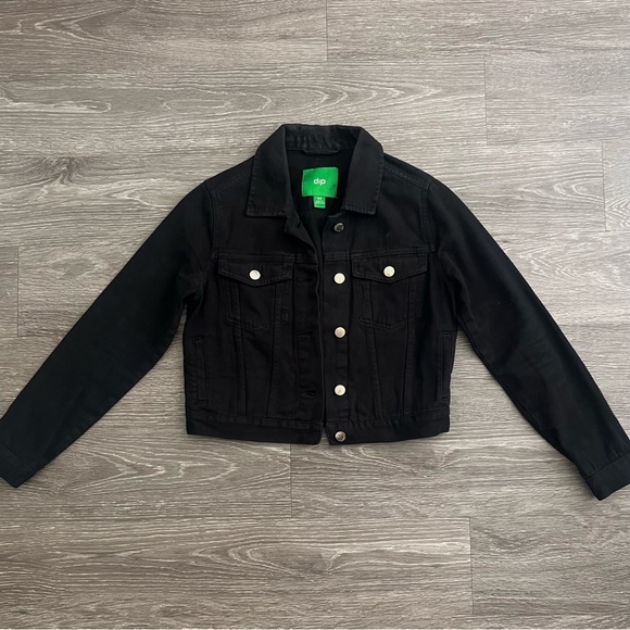 Black Cropped Jean Jacket - Picture 3 of 6